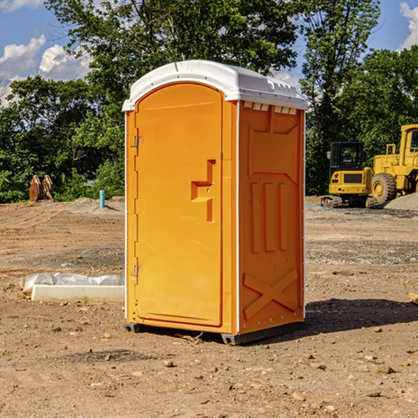 how often are the portable restrooms cleaned and serviced during a rental period in Flora Indiana